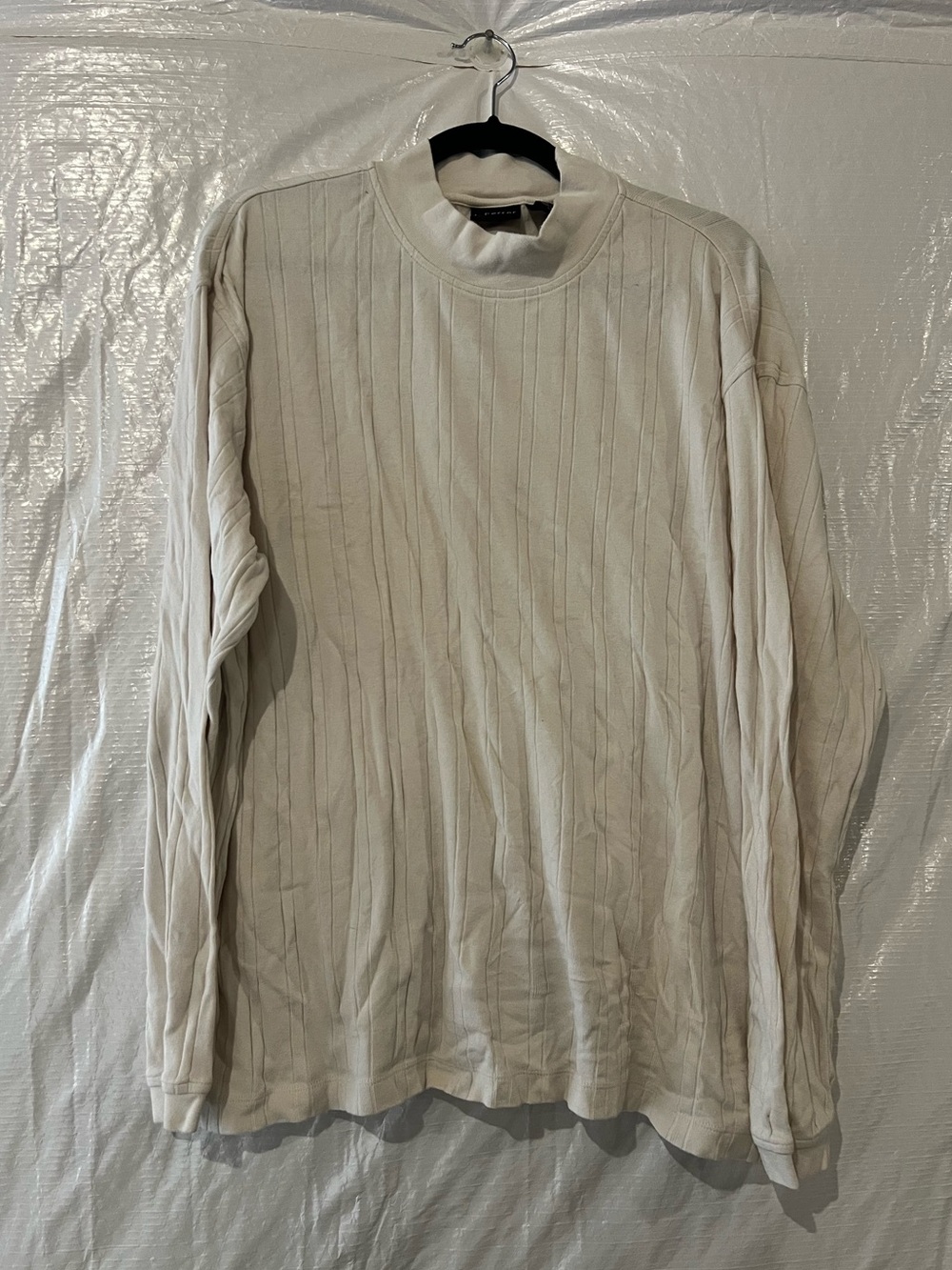 J. Ferrar Cream Mock Neck Shirt Size XL